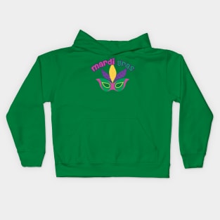 Cute Mardi Gras Parade Mask Kids Hoodie